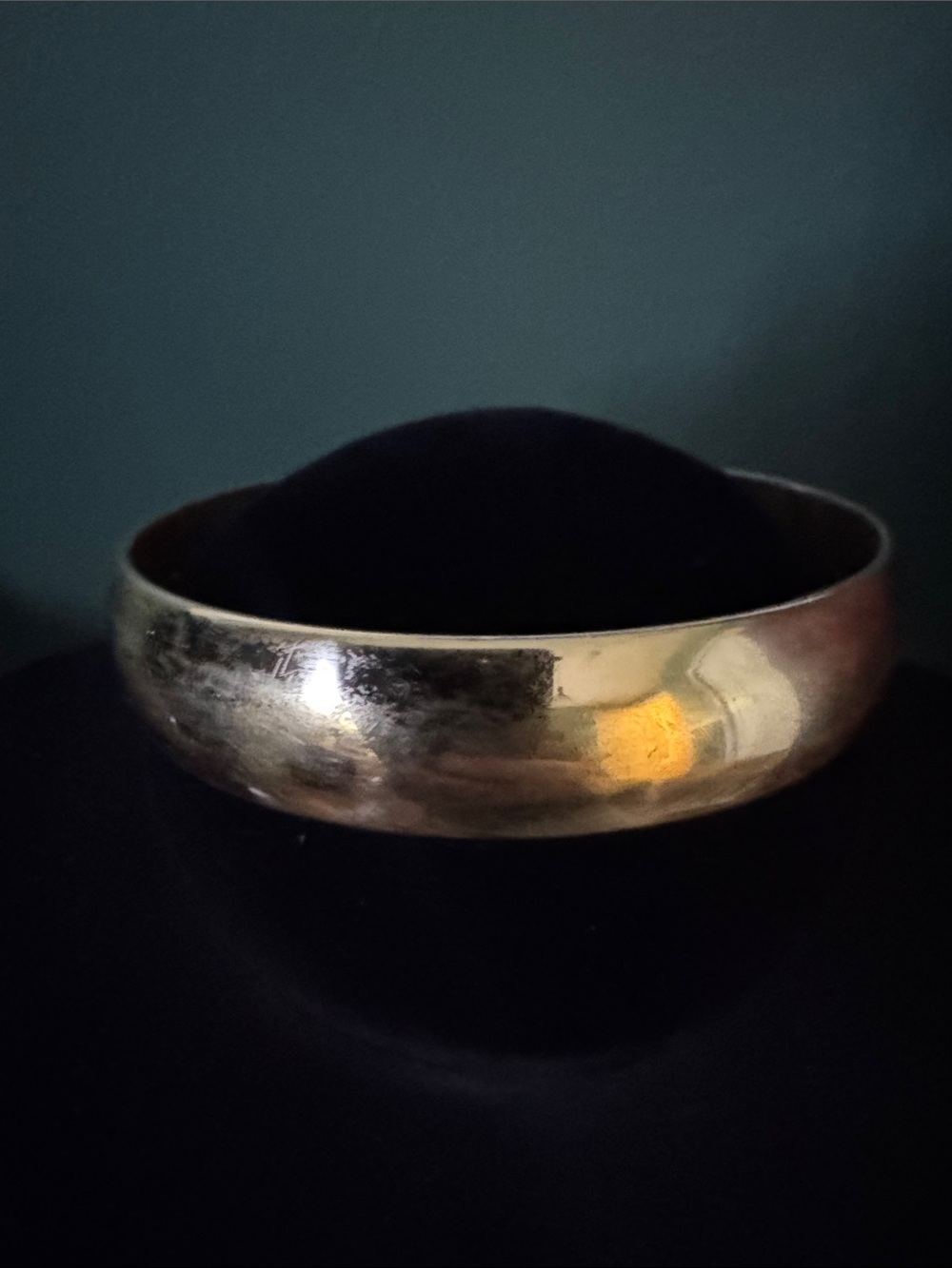 Vintage MONET Gold Plated Bangle Bracelet Smooth Domed Classic Minimalist 70's